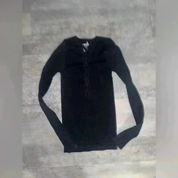 NEW Free People Intimately Layring Lace Up Top in Black - Picture 2 of 5